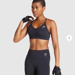 Gymshark Black Ruched Training Bra